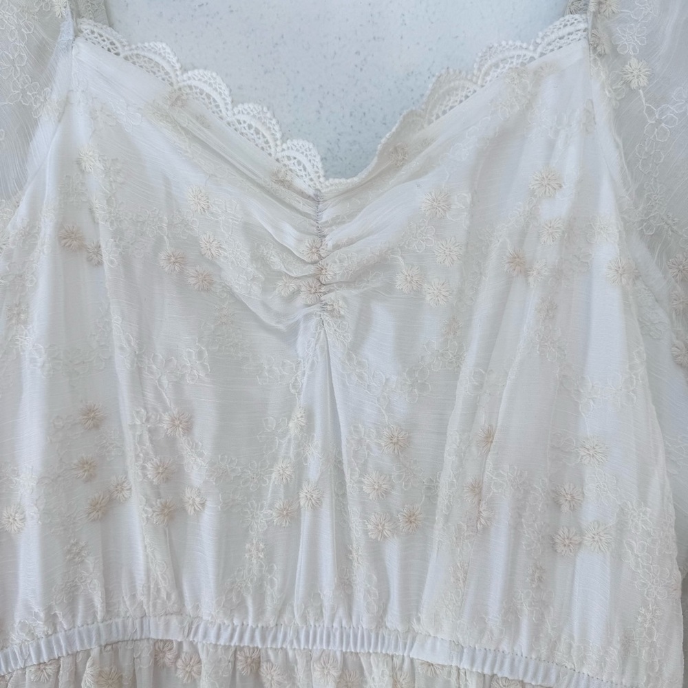 A Collective Story Peasant Boho Tiered Maxi Dress White size Medium NWT NEW - Picture 4 of 12